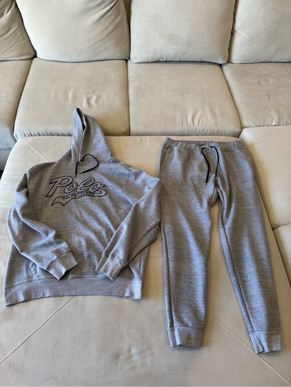 Polo Ralph Lauren Men’s Gray Hoodie and Jogger Sweatpants - Heather Gray